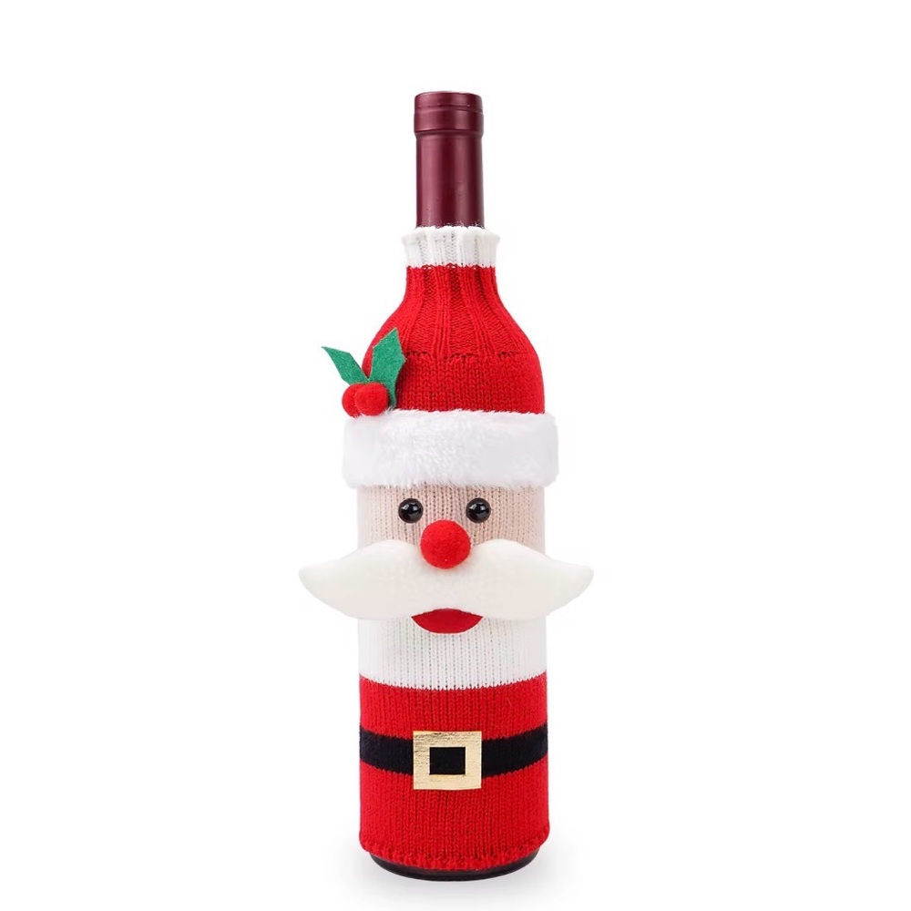 Christmas Wine Bottle Covers –Santa, Reindeer, Rudolph & Snowman Knit Gift Bags - Picture 8 of 9
